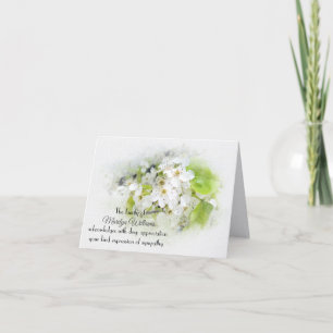 Apple Blossoms Sympathy Thank You Card