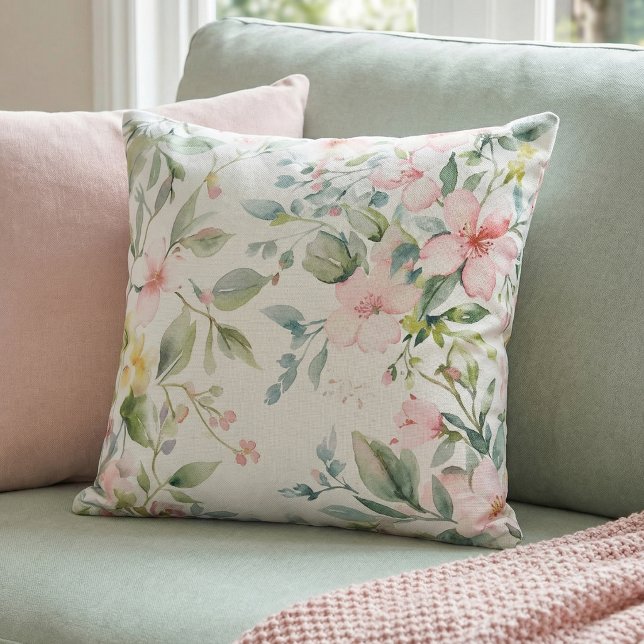 Apple blossoms throw pillow (Creator Uploaded)