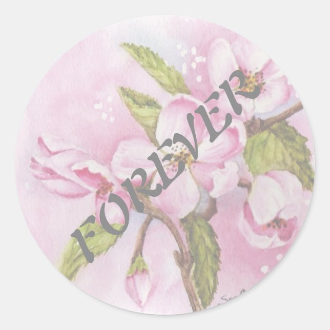 APPLE BLOSSOMS  WEDDING STICKERS (Front)