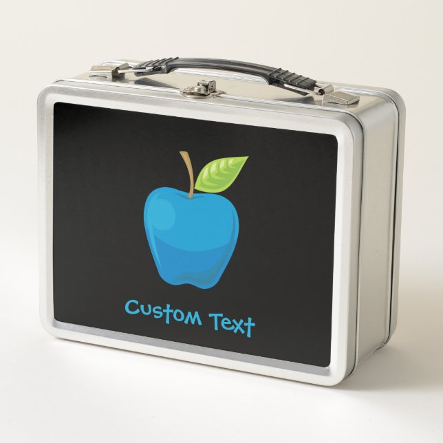 Apple Blue Metal Lunch Box (Front)