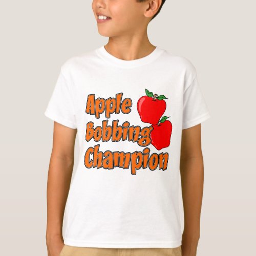 Apple Bobbing Champion Autumn Apple Cartoon T_Shirt