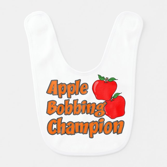 Apple Bobbing Champion Baby Bib (Front)