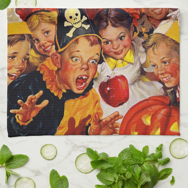 Apple Bobbing Dangers - Funny Halloween Decoration Towel (Folded)