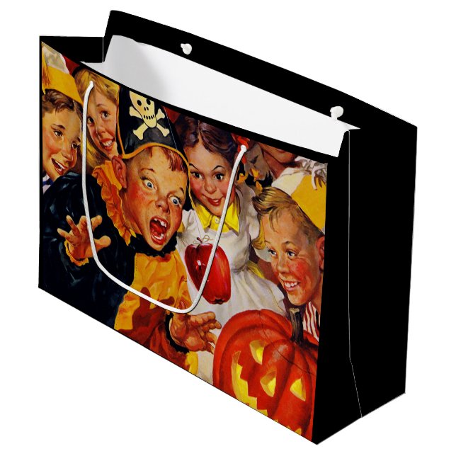 Apple Bobbing Dangers Large Gift Bag (Front Angled)
