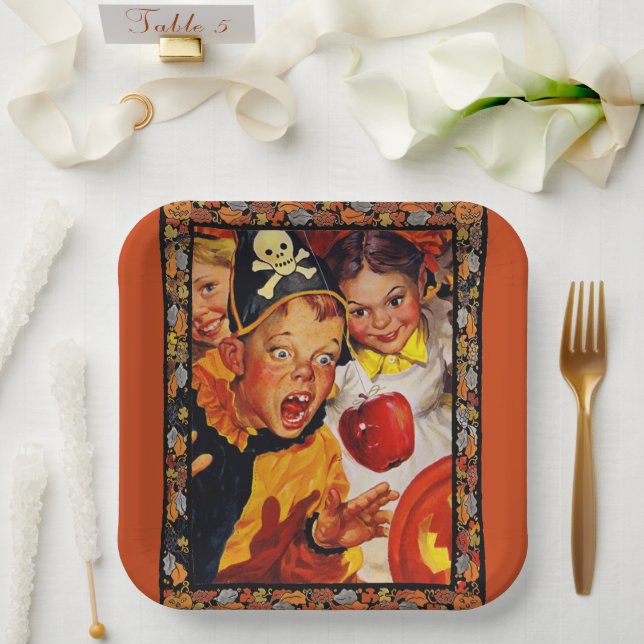 Apple Bobbing Dangers Paper Plates (Wedding)