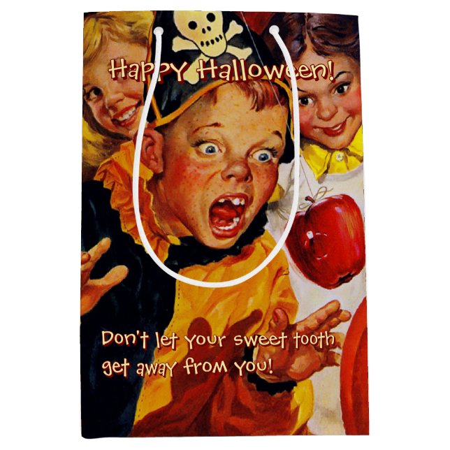 Apple Bobbing Dangers | Sweet Tooth | Halloween Medium Gift Bag (Front)