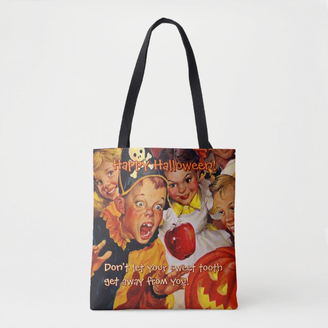 Apple Bobbing Dangers | Sweet Tooth | Halloween Tote Bag (Front)