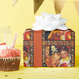 Apple Bobbing Dangers Wrapping Paper