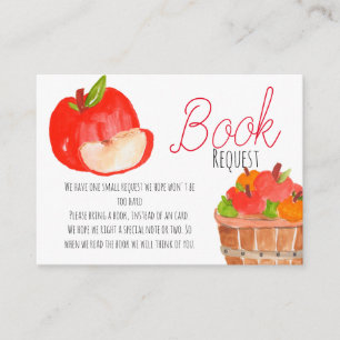 Apple book request baby shower card insert