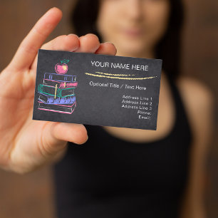 Apple Books "Chalkboard" Educator Business Cards