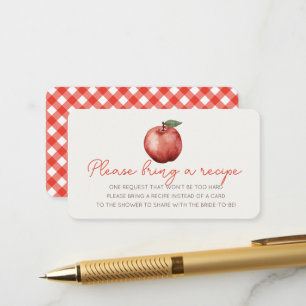 Apple Bridal Shower Recipe Request Enclosure Card