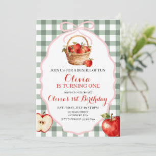 Apple Bushel of Fun 1st Birthday Invitation