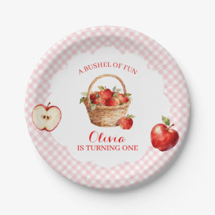 Apple Bushel of Fun 1st Birthday Invitation Paper Plates