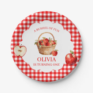 Apple Bushel of Fun 1st Birthday Invitation Paper Plates