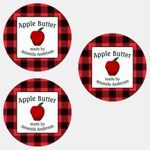 Apple Butter Canning Preserves Plaid C Food Label