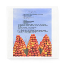 Apple Cake Recipe Paper Napkin