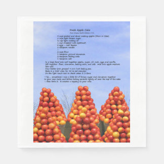 Apple Cake Recipe Paper Napkin