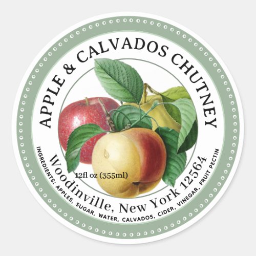 Apple Calvados Chutney Jam Product Label