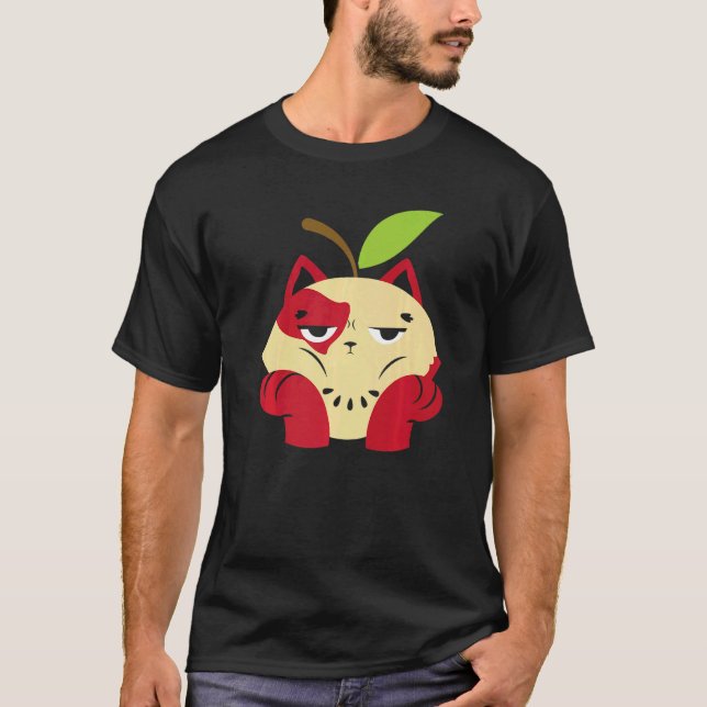 Apple Cat Apple Picking Squad Apple Fruit T-Shirt (Front)