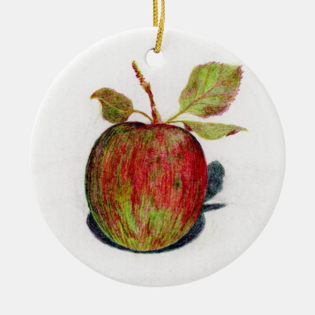 Apple Ceramic Ornament (Front)