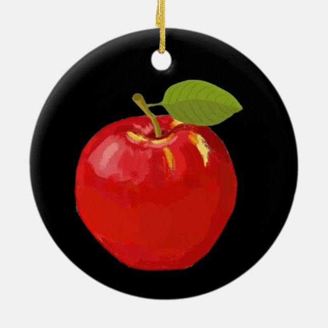 Apple Ceramic Ornament (Back)