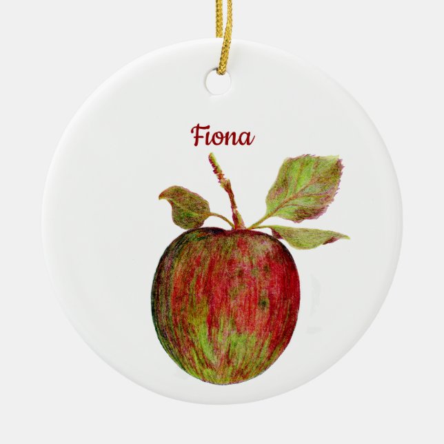 Apple Ceramic Ornament (Front)