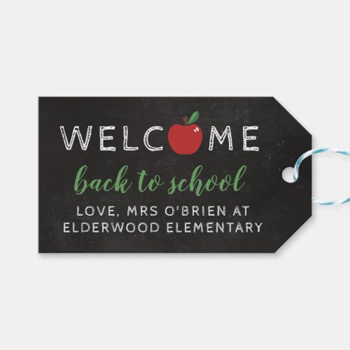 Apple Chalk Welcome Back to School Gift Tags