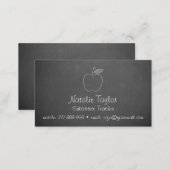 Apple Chalkboard Substitute Teacher Business Cards (Front/Back)