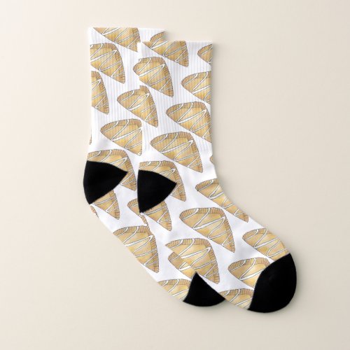 Apple Cherry Fruit Turnover Pastry Baked Goods Socks