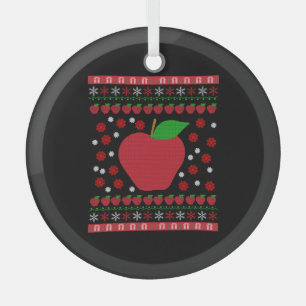 Apple Christmas Glass Ornament