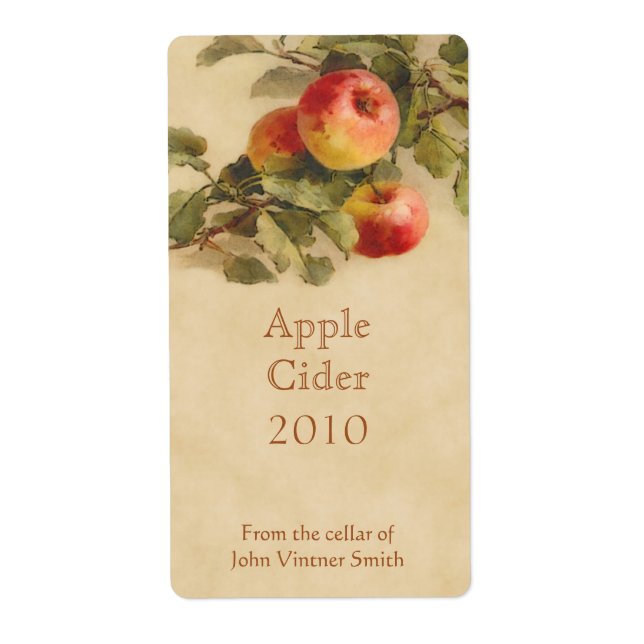 Apple cider bottle label (Front)