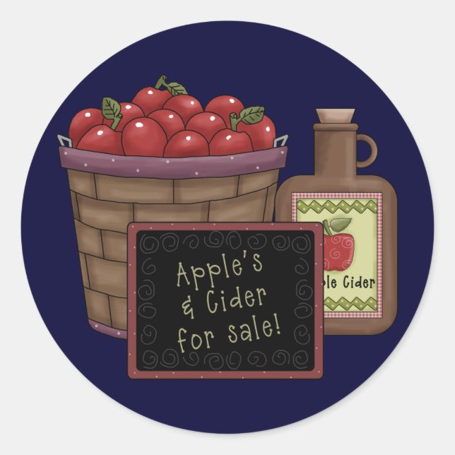 Apple Cider Classic Round Sticker (Front)