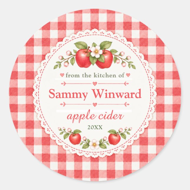 Apple Cider Homemade Gift Label (Front)