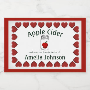 Apple Cider Made with Love Product Label 3"x2"