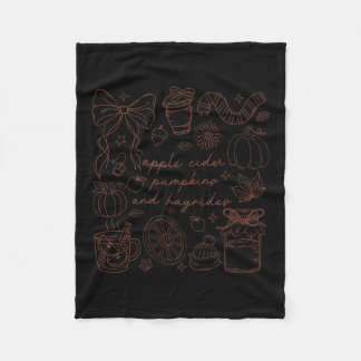 Apple Cider Pumpkins And Hayrides Vintage Fall Coq Fleece Blanket