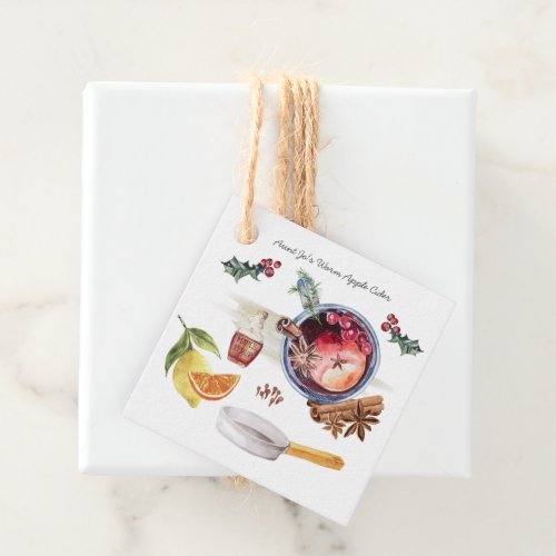 Apple Cider Recipe  Holiday Favor Tag