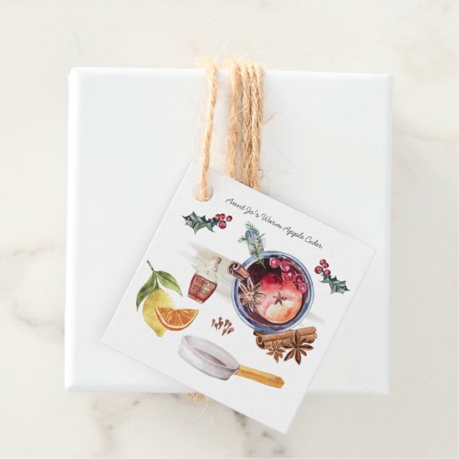 Apple Cider Recipe | Holiday Favor Tag (In Situ)