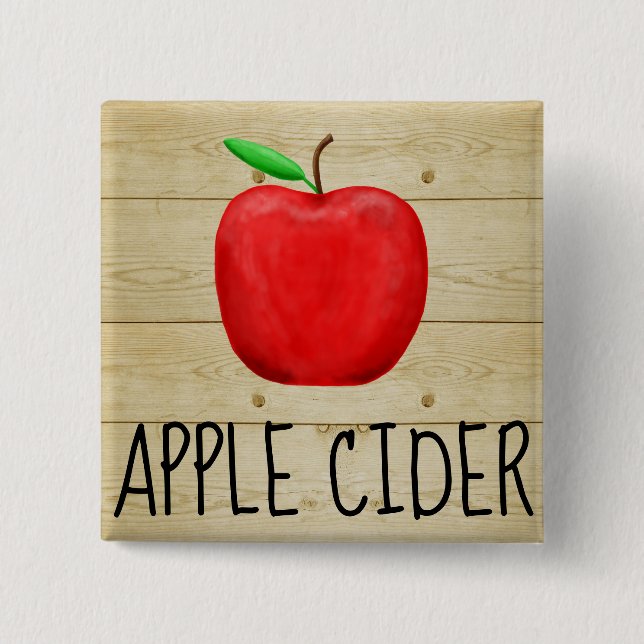 Apple Cider Red Apple Button (Front)