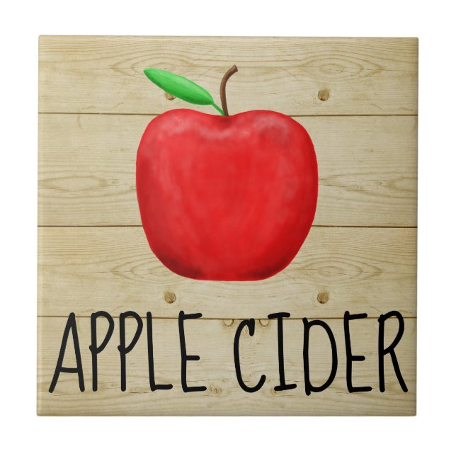 Apple Cider Red Apple Ceramic Tile (Front)