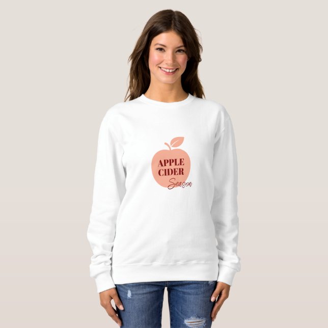 Apple Cider Women's T-Shirt – Cozy Autumn Minimal  Sweatshirt (Front Full)