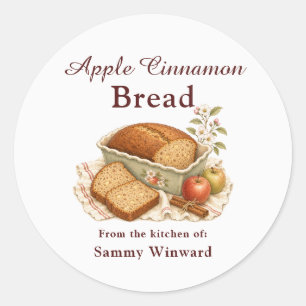 Apple Cinnamon Bread Homemade Gift Label