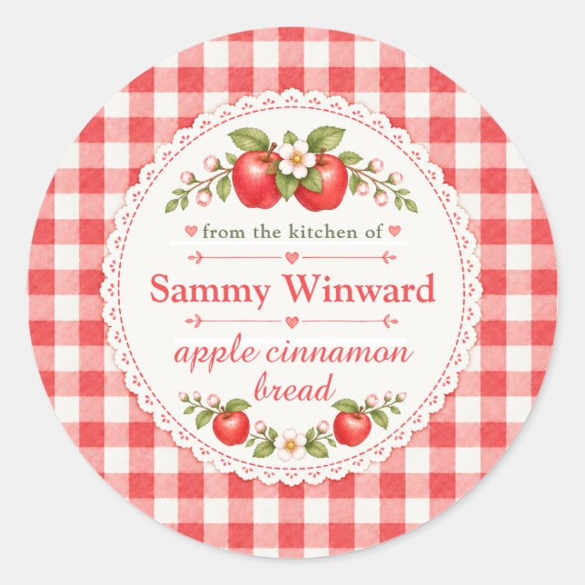 Apple Cinnamon Bread Homemade Gift Label (Front)