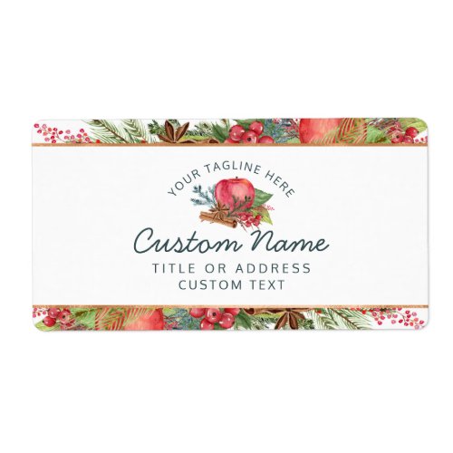 Apple Cinnamon Fall or Winter Holiday Shop Label