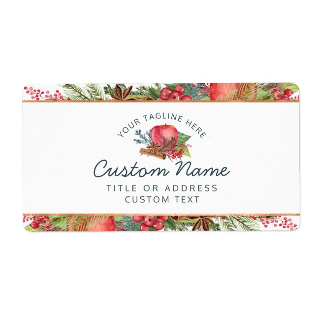 Apple Cinnamon Fall or Winter Holiday Shop Label (Front)
