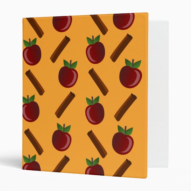 Apple Cinnamon Pattern 3 Ring Binder (Front/Inside)