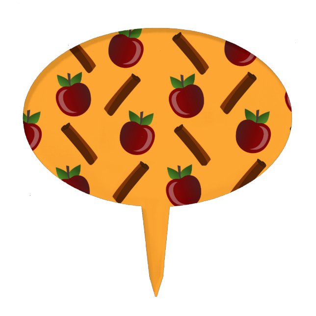 Apple Cinnamon Pattern Cake Topper (Front)