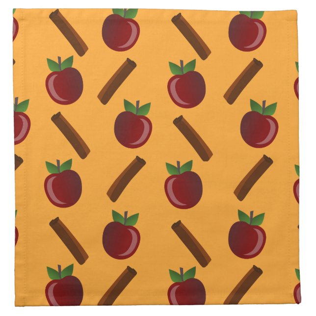 Apple Cinnamon Pattern Cloth Napkin (Front)