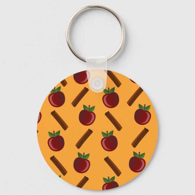 Apple Cinnamon Pattern Keychain (Front)