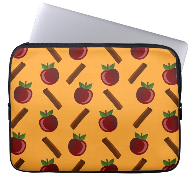 Apple Cinnamon Pattern Laptop Sleeve (Front)