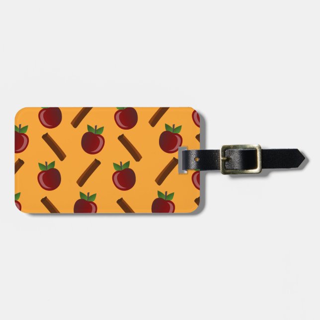 Apple Cinnamon Pattern Luggage Tag (Front Horizontal)